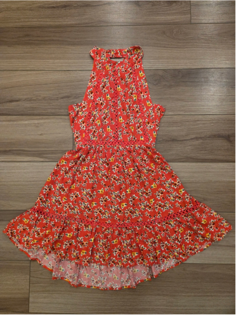 Sunday Mi Amor women's Floral Mini Dress Red Yellow Size XS